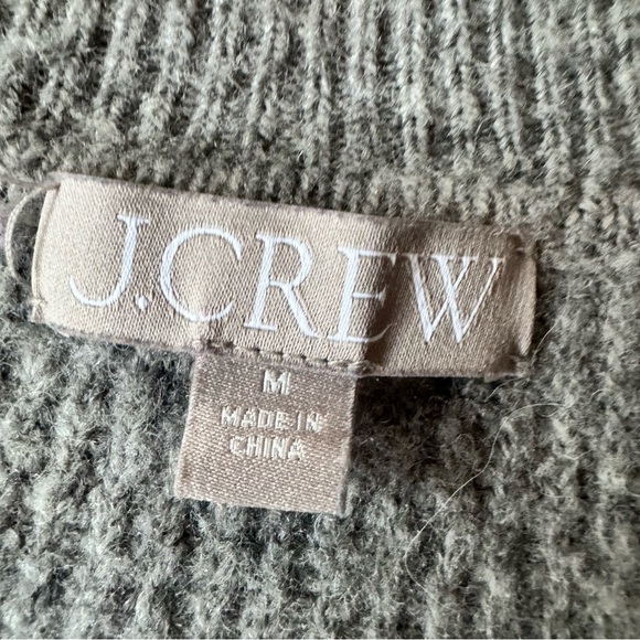 J Crew Medium Gray Half Zip Ribbed Knit Stretch Sweater Pullover - Picture 4 of 7